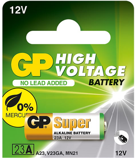 Батарейка GP Alkaline 12V, 23AE-2C5 лужна A23, для ПУ, 1шт.