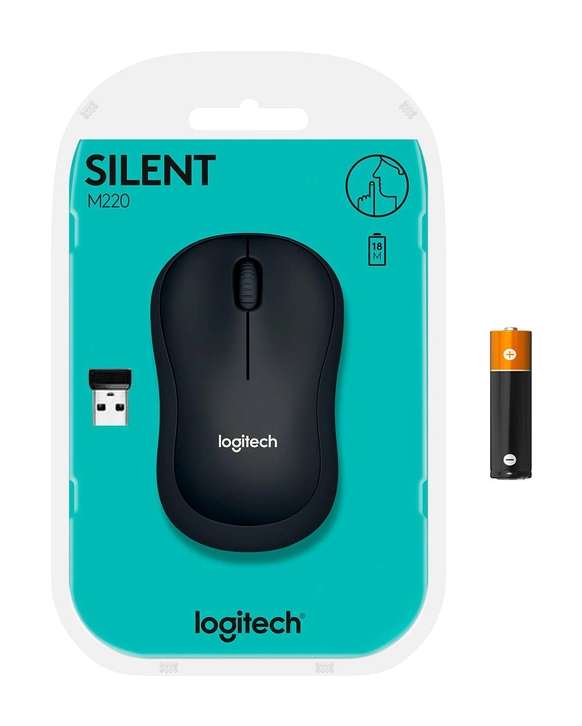 Мишка безпровідна Logitech Wireless Silent M220, Black