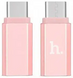 Перехідник Hoco MicroUSB to Type-C, Pink