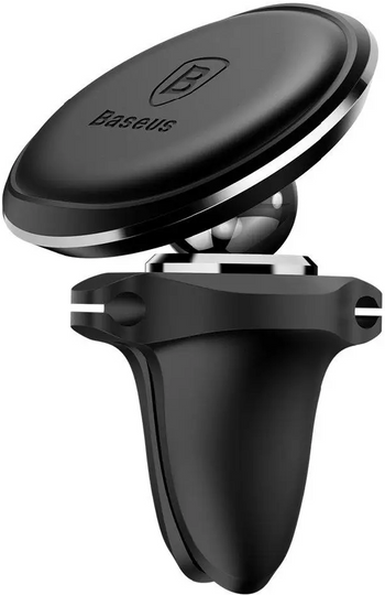 Автотримач Holder Baseus Magnetic Air Vent Car Mount With Cable Clip, Black