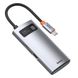 USB Хаб HUB Baseus Metal Gleam Series 4 in 1 (2xUSB3.0 + 4KHD + Type-C), Gray (CAHUB-CY0G), Gray