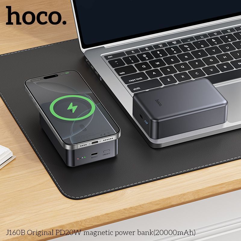 Power Bank Hoco J160B Original 20000mAh PD20W (1L1C) з бездротовою зарядкою 15W, Silver