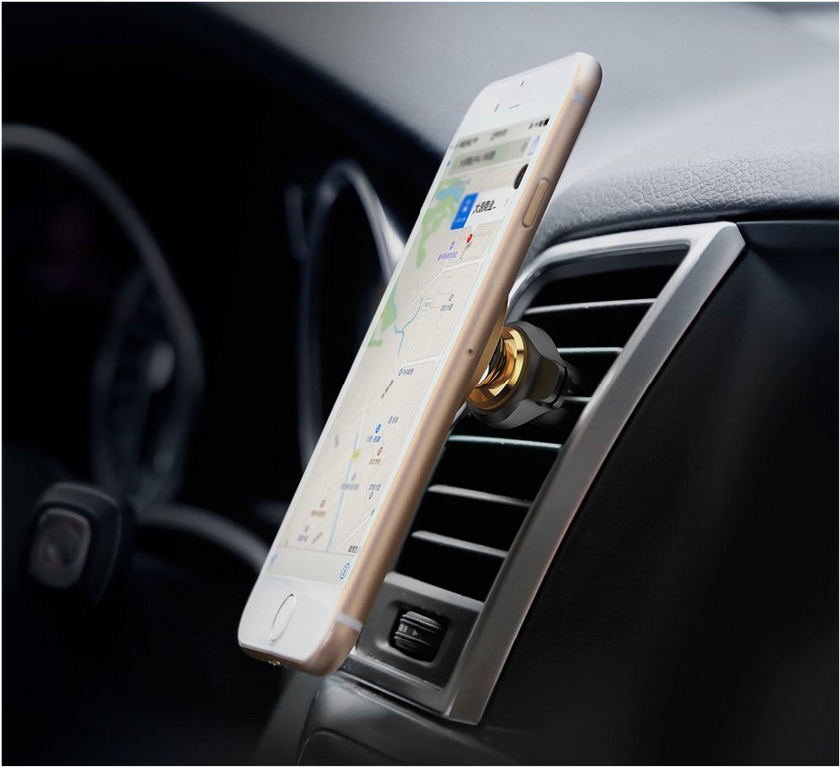 Автотримач Holder Baseus Magnetic Air Vent Car Mount With Cable Clip, Gold