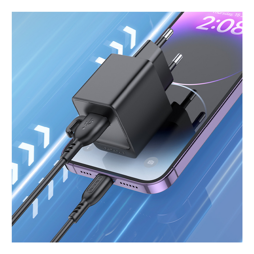 ЗП Borofone BAS11A Erudite Lightning 2.1A, Black