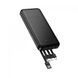 Power Bank Hoco J163 Wonderful 10000mAh 5V/2A (2A1C)+4 cables (USB-A/iP/M/T), Black