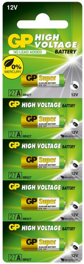 Батарейка GP Alkaline 12V, лужна 27A MN27 1шт.