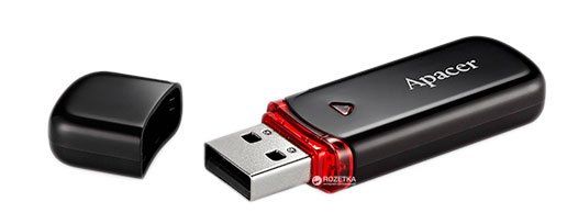 Флешка USB 64GB Apacer AH333, Black, Black