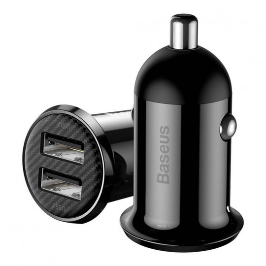 Автомобільний зарядний пристрій Baseus Grain Pro 4.8A 2USB, Black, (CCALLP-01)