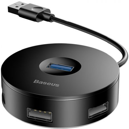 USB Хаб HUB Baseus Round Box USB to USB 3.0 + 3USB 2.0, Black, Black