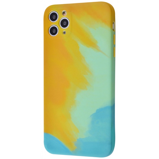 Накладка WAVE Watercolor Case (TPU) iPhone 11 Pro Max, Yellow Dark Green