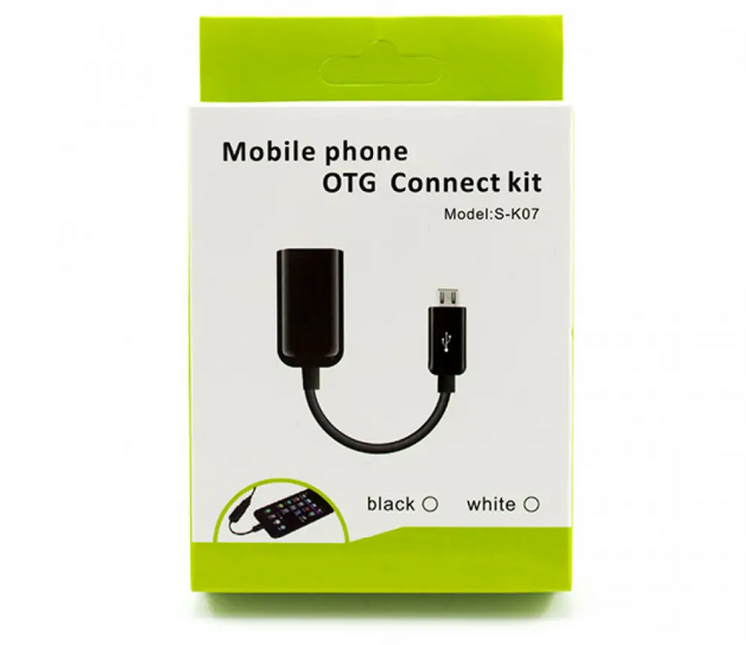 Перехідник USB OTG - MicroUSB S-k07, Black