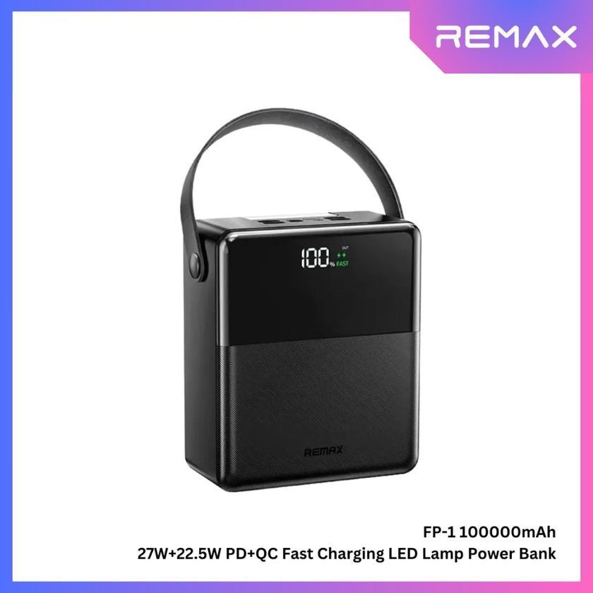 Power Bank Remax FP-1 100 000mAh Piloteer Series 27W+22.5W PD+QC, Black