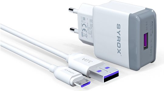 Зарядний пристрій з кабелем Micro 3.0A, Syrox Q30