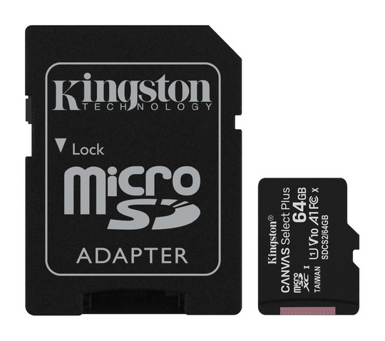 Карта пам'яті MicroSD Kingston 64GB (UHS-1) + Adapter SD