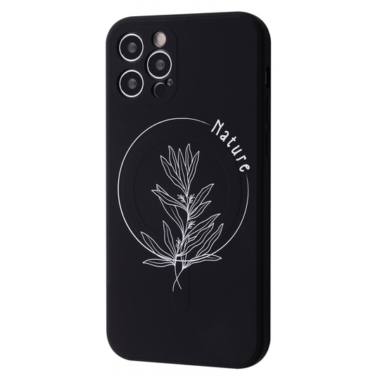Накладка WAVE Minimal Art Case iPhone 12 Pro with MagSafe, Black Flower