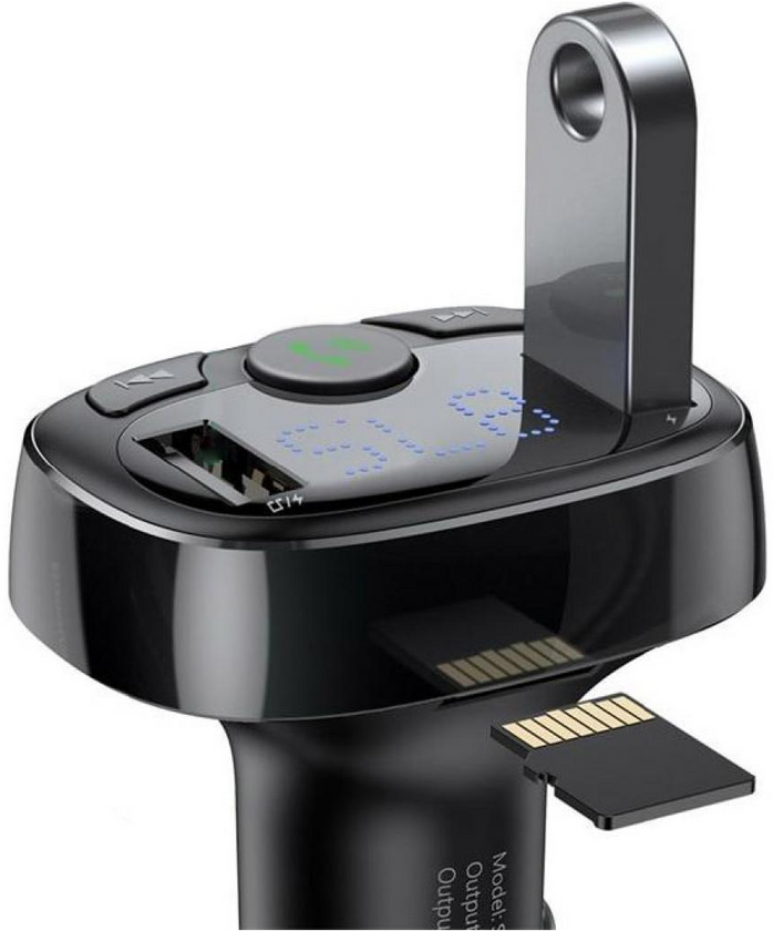 АЗП FM-трансмітер Baseus T Typed MP3 Charger (Standard Edition), Black, (CCTM-01)