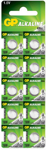 Батарейка GP дискова Alkaline Button Cell 1.5V AG10, LR1130, LR54 1шт.