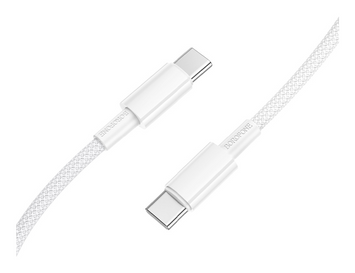 Кабель Type-C to Type-C Borofone BX117 Source 60W 1m, White