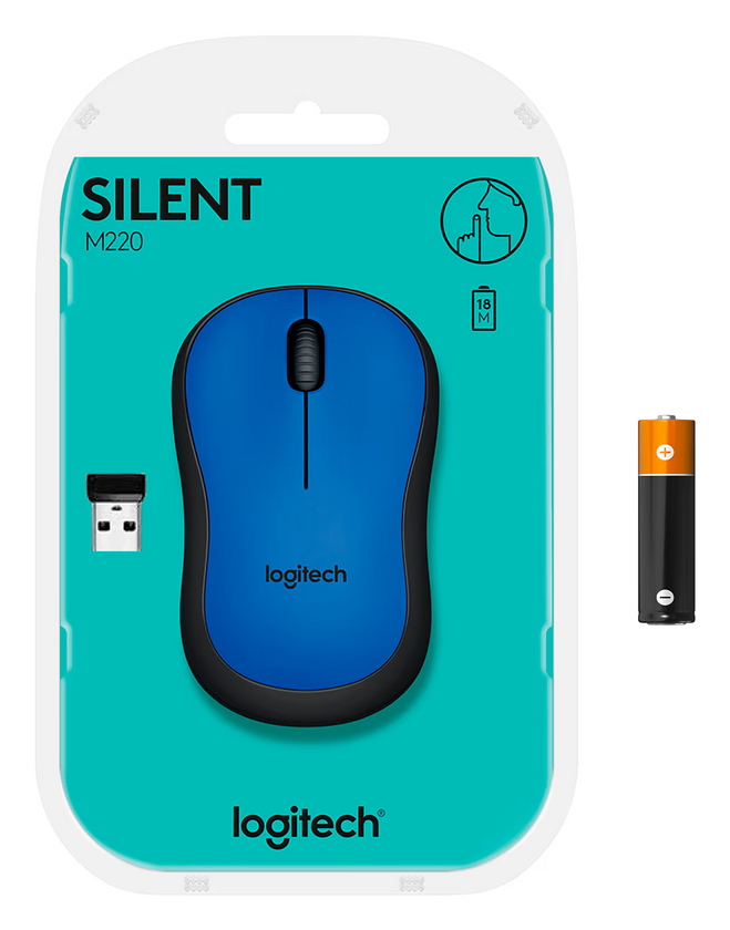 Мишка безпровідна Logitech Wireless Silent M220, Blue