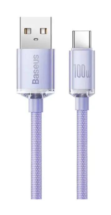 Кабель Baseus Crystal Shine Series Type-C 100W (1.2m), Purple (CAJY000105)