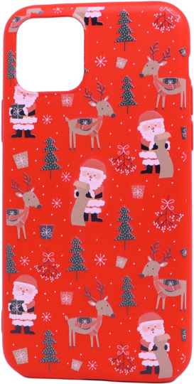 Накладка WAVE Fancy Winter Case (TPU) iPhone 11 Pro, santa claus and deer red, santa_claus_and_deer/red