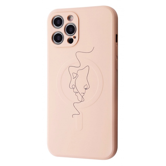 Накладка WAVE Minimal Art Case iPhone 12 Pro Max with MagSafe, Pink Sand Human