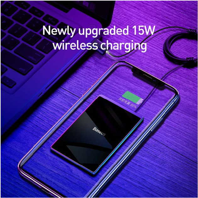 ЗП Бездротовий Baseus Wireless Charger Card Ultra Thin 15W, Black, (WX01B-01)