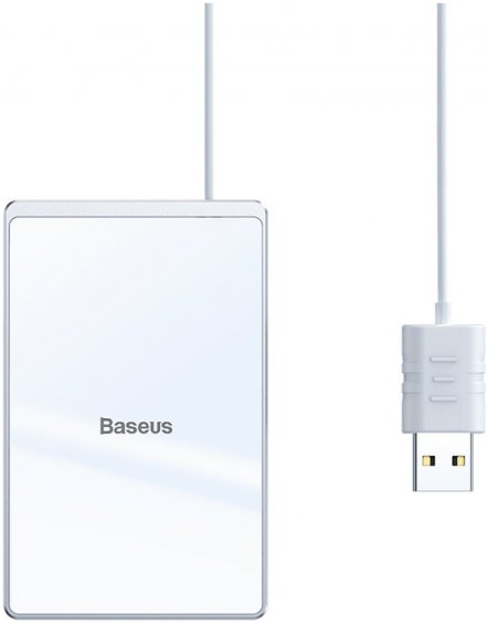ЗП Бездротовий Baseus Wireless Charger Card Ultra Thin 15W, Silver, (WX01B-S2)