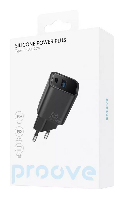 ЗП Proove Silicone Power 20W (Type-C), Black