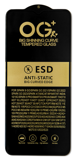 Захисне скло OG+ ESD Anti-Static Redmi 10 5G/ A1/ A1 Plus/ A2/ A2 Plus/ Poco M5, Black