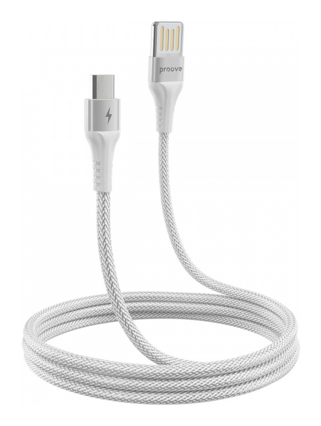 Кабель Proove Double Way Weft Micro USB 2.4A (1m), White