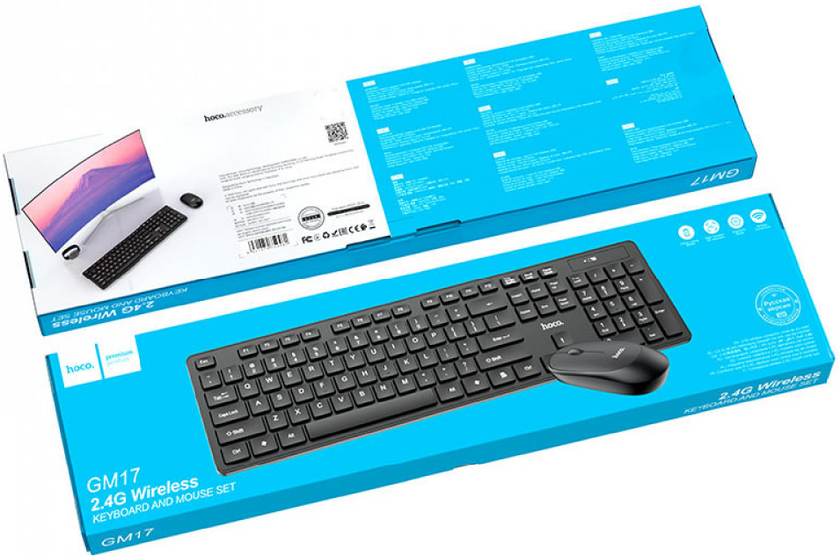 Клавіатура Hoco GM17 бездротова + мишка, Black