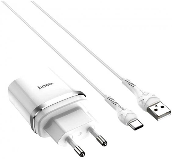 ЗП QC 3.0 Hoco C12Q 3A (18W)/1 USB + Type-C cable, White