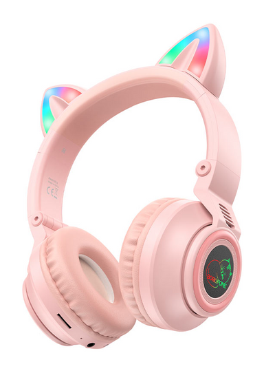 Безпровідні Навушники Bluetooth BOROFONE BO18 Cat ear, Pink
