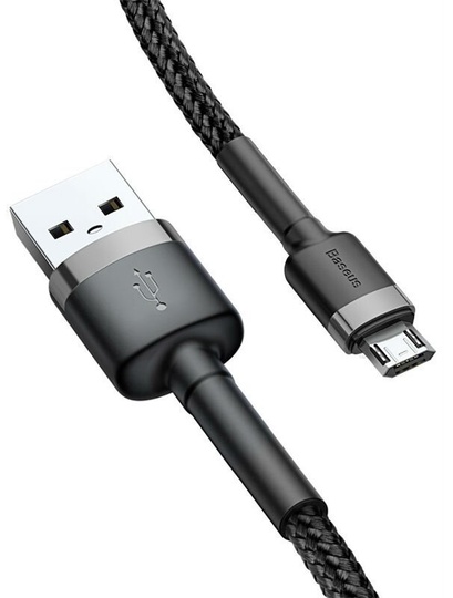 Кабель Baseus Cafule Micro USB 1.5A (2m), Gray/Black, (CAMKLF-CG1)