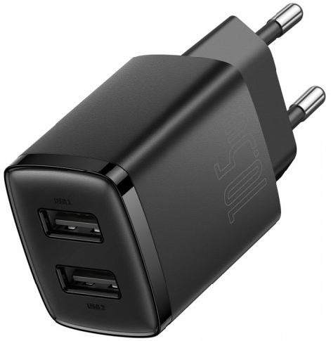 ЗП Baseus Compact 10,5W (2 USB), Black(CCXJ010201)