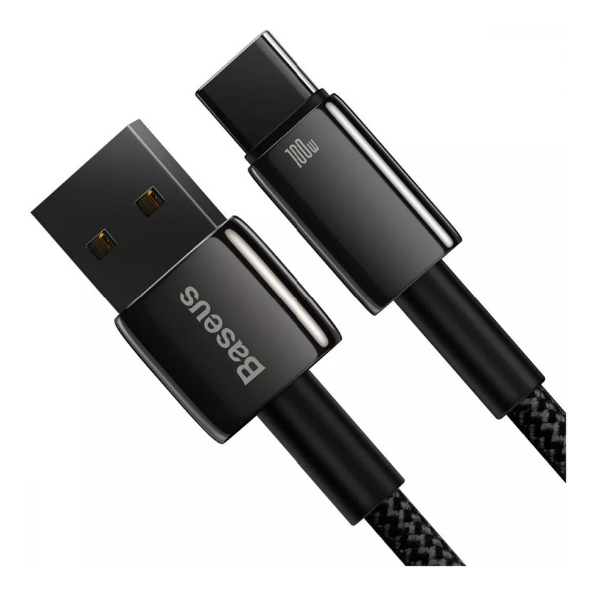 Кабель Baseus Tungsten Gold Fast Charging Data Type-C 100W (1m), Black
