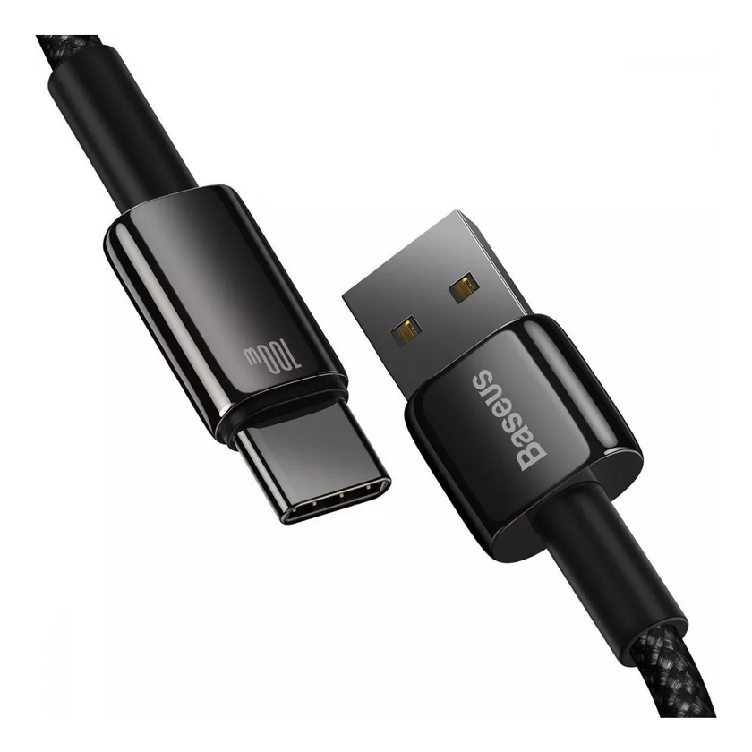 Кабель Baseus Tungsten Gold Fast Charging Data Type-C 100W (1m), Black