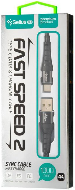 Кабель Gelius Pro Fast Speed 2 GP-UC05c USB to Type-C, Black