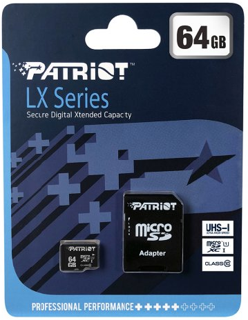 Карта Пам'яті Patriot MicroSDXC 64GB UHS-I (Class 10) LX Series