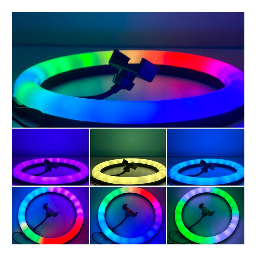 Кільцева світлодіодна Led Лампа 33cm MJ33 RGB 13inch із затискачем для телефону