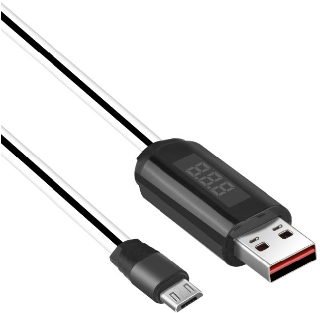 Кабель Hoco U29 LED Displayed Timing Micro USB Cable (1.2m), White