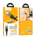 Кабель Hoco U129 Spirit transparent Type-C to Type-C 60W 1.2m, Black