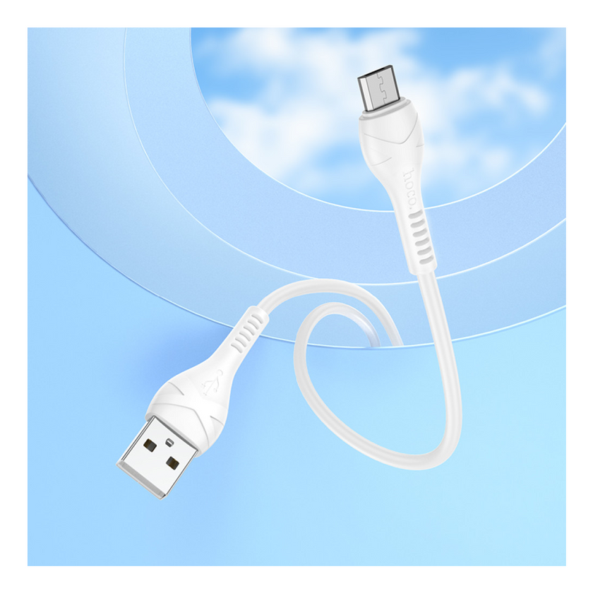 Кабель Hoco X37 Cool power Micro 2.4A 0.5, White