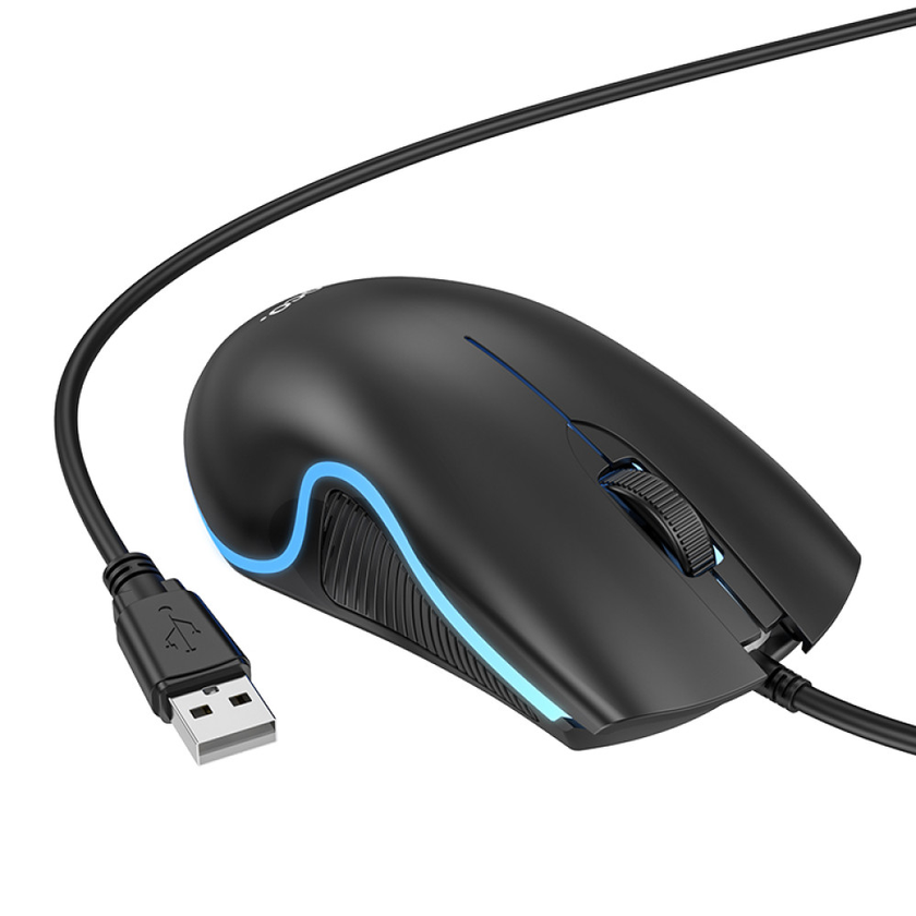 Мишка комп'ютерна дротова Hoco GM19 Enjoy gaming luminous, Black