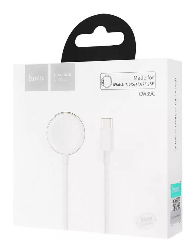 ЗП бездротовий Hoco CW39 iWatch Type-C, White
