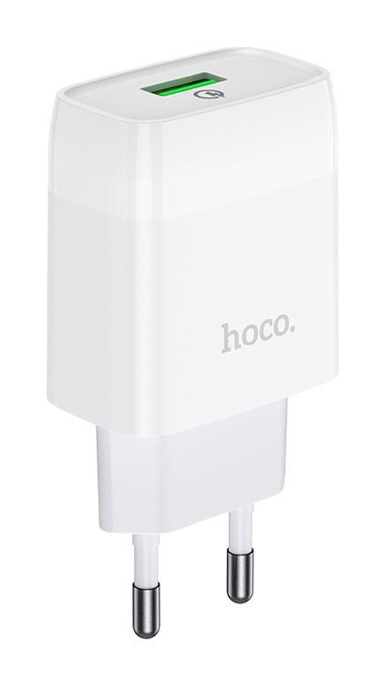 ЗП 1XUSB Hoco C72Q Glorious QC3.0 18W + MicroUSB, White