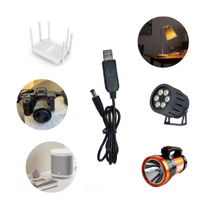 Кабель живлення для роутера Boost Cable USB-DC12V (2,1x5,5mm), Black