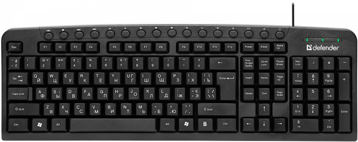 Клавіатура DEFENDER Focust HB-470 UKR USB, Black