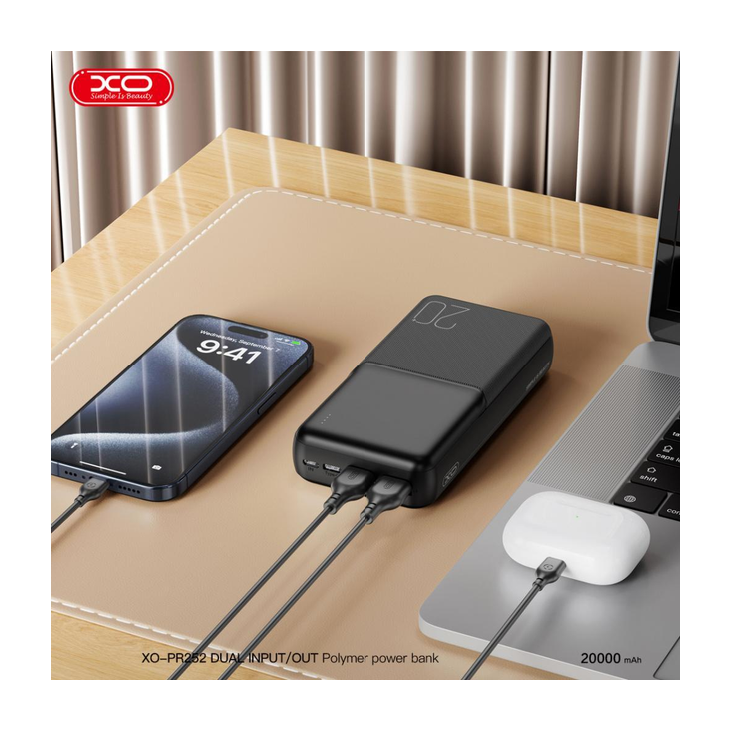 Power Bank XO PR252 20000mAh 5V-2A, Black